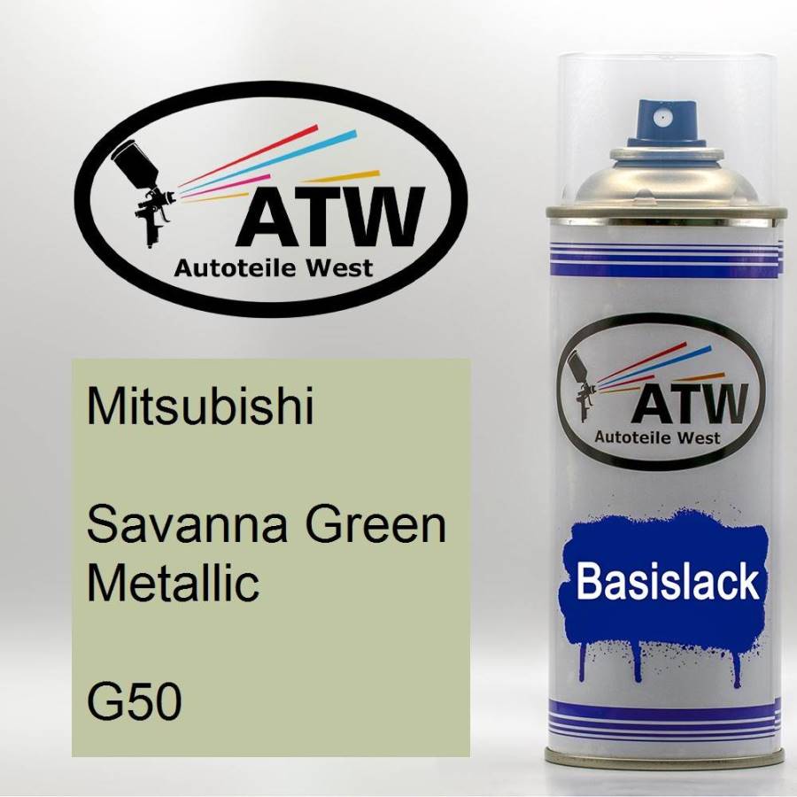 Mitsubishi, Savanna Green Metallic, G50: 400ml Sprühdose, von ATW Autoteile West.